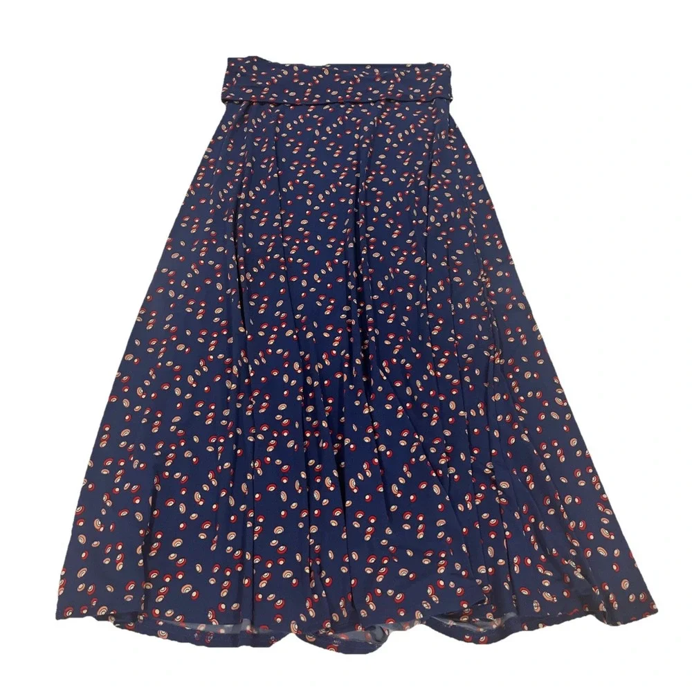 VTG LuLaRoe Maxi Skirt Blue Long Pull On Stretchy Fold Over Comfy Y2K USA LG/XL - Picture 3 of 7